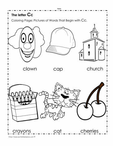 The Letter C Coloring Pictures